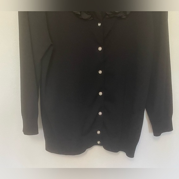 Spense black cardigan with Frills Women’s Petite Size XL Corporate Goth - Picture 2 of 11